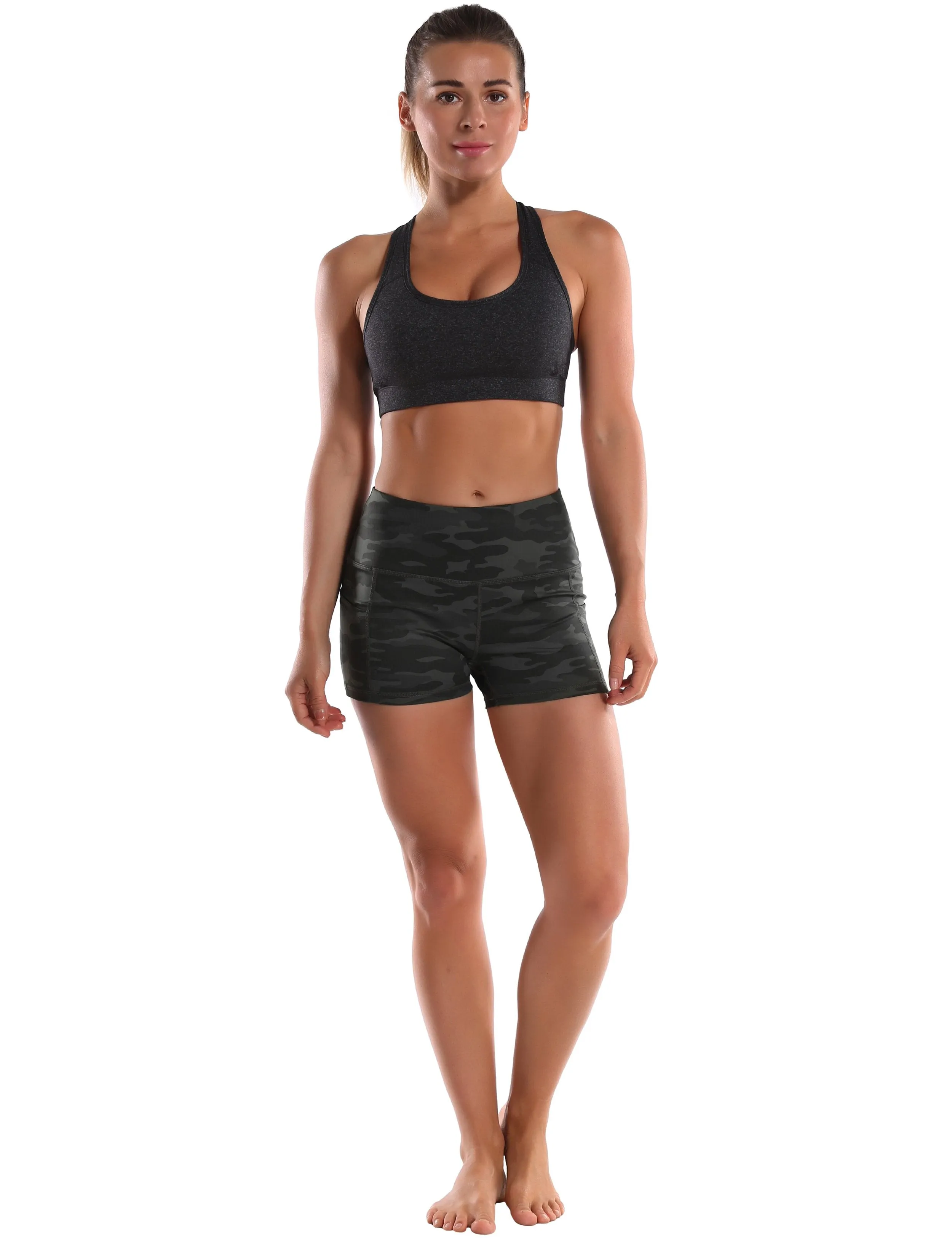 2.5" Printed Side Pockets Gym Shorts dimgraycamo ins_Gym