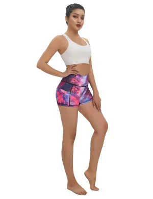 2.5" Printed Side Pockets Pilates Shorts galaxy_Pilates