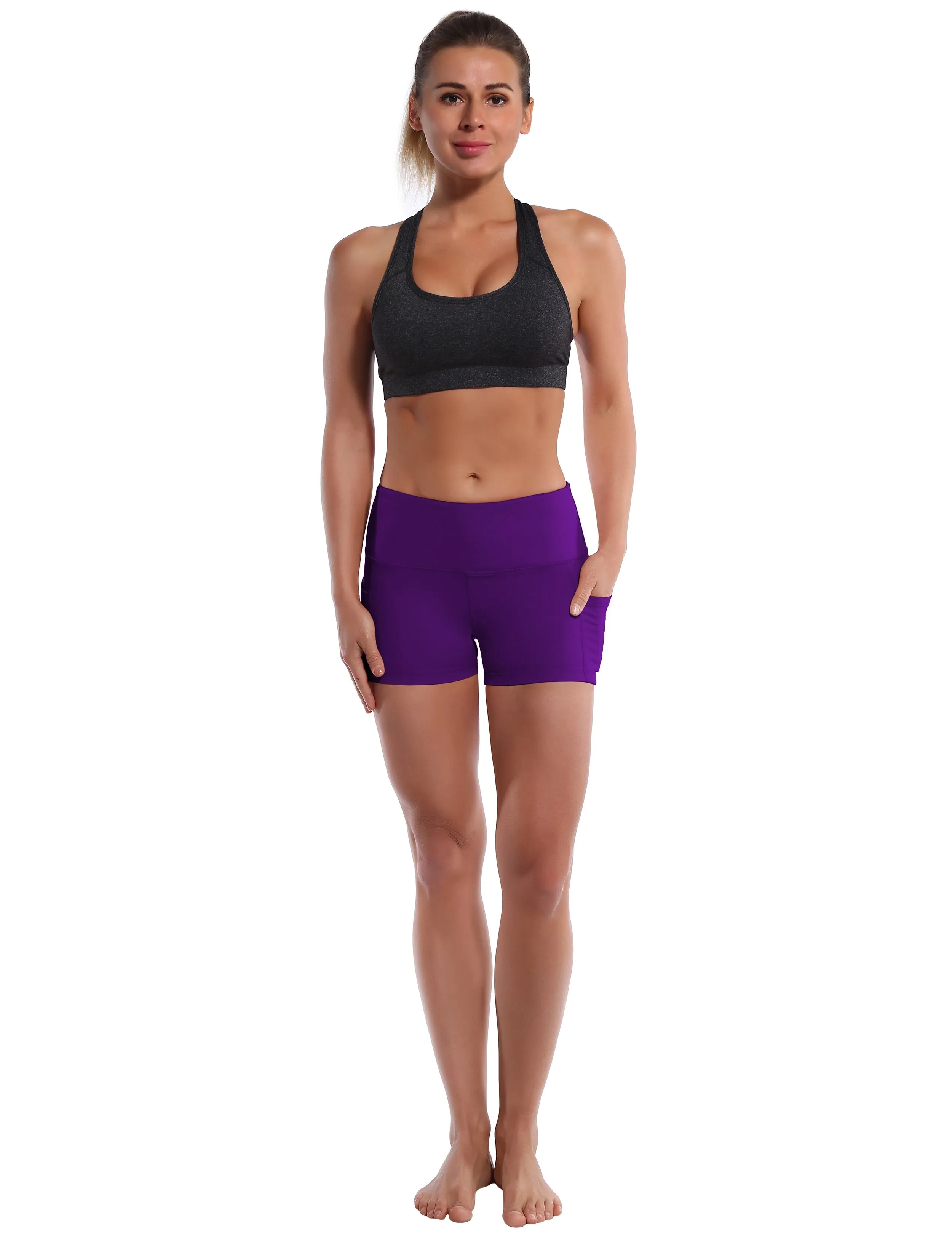 2.5" Side Pockets Gym Shorts eggplantpurple_Gym