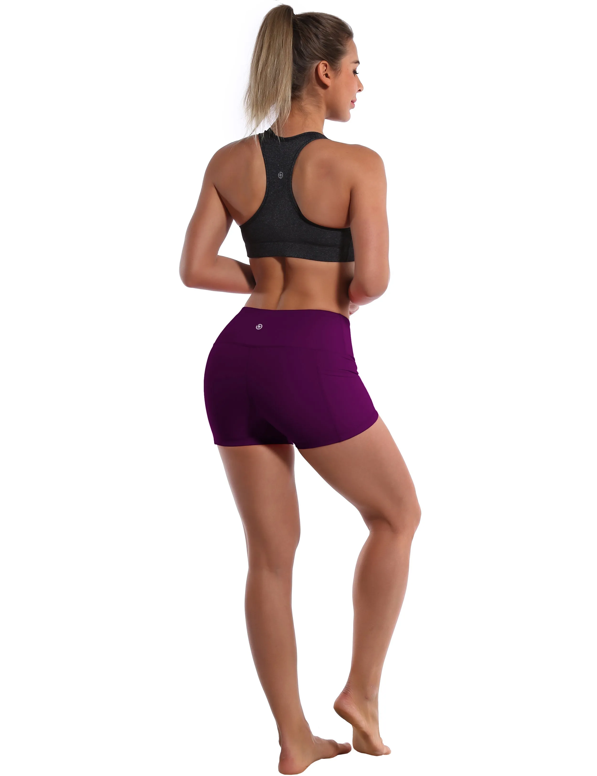 2.5" Side Pockets Gym Shorts plum_Gym