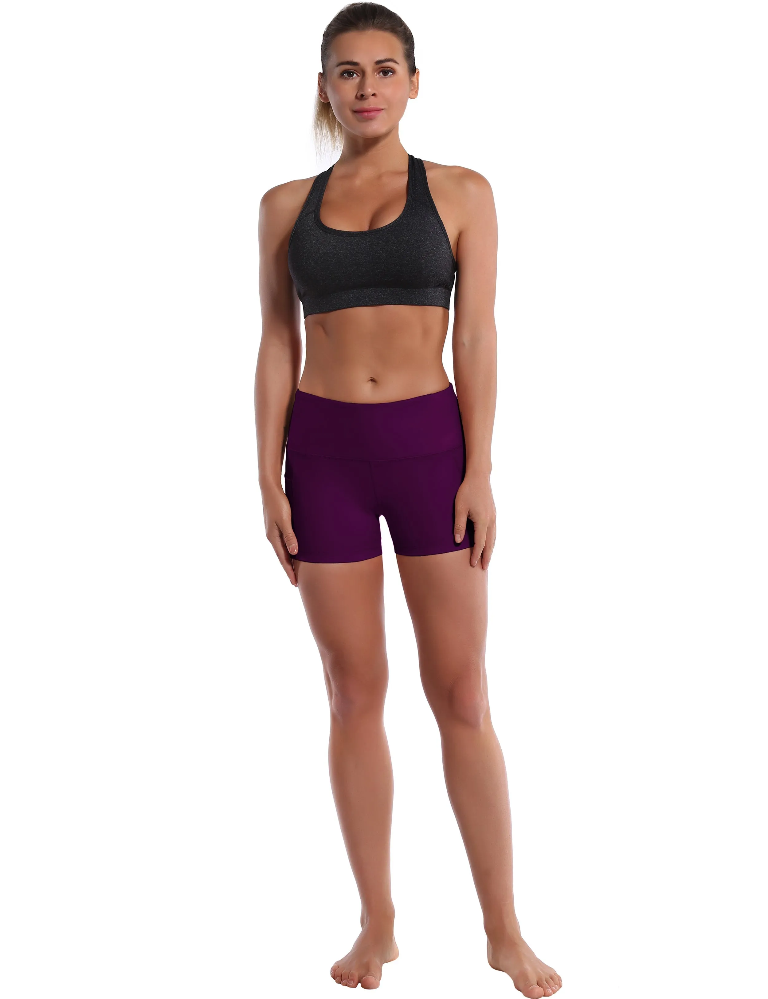2.5" Side Pockets Gym Shorts plum_Gym