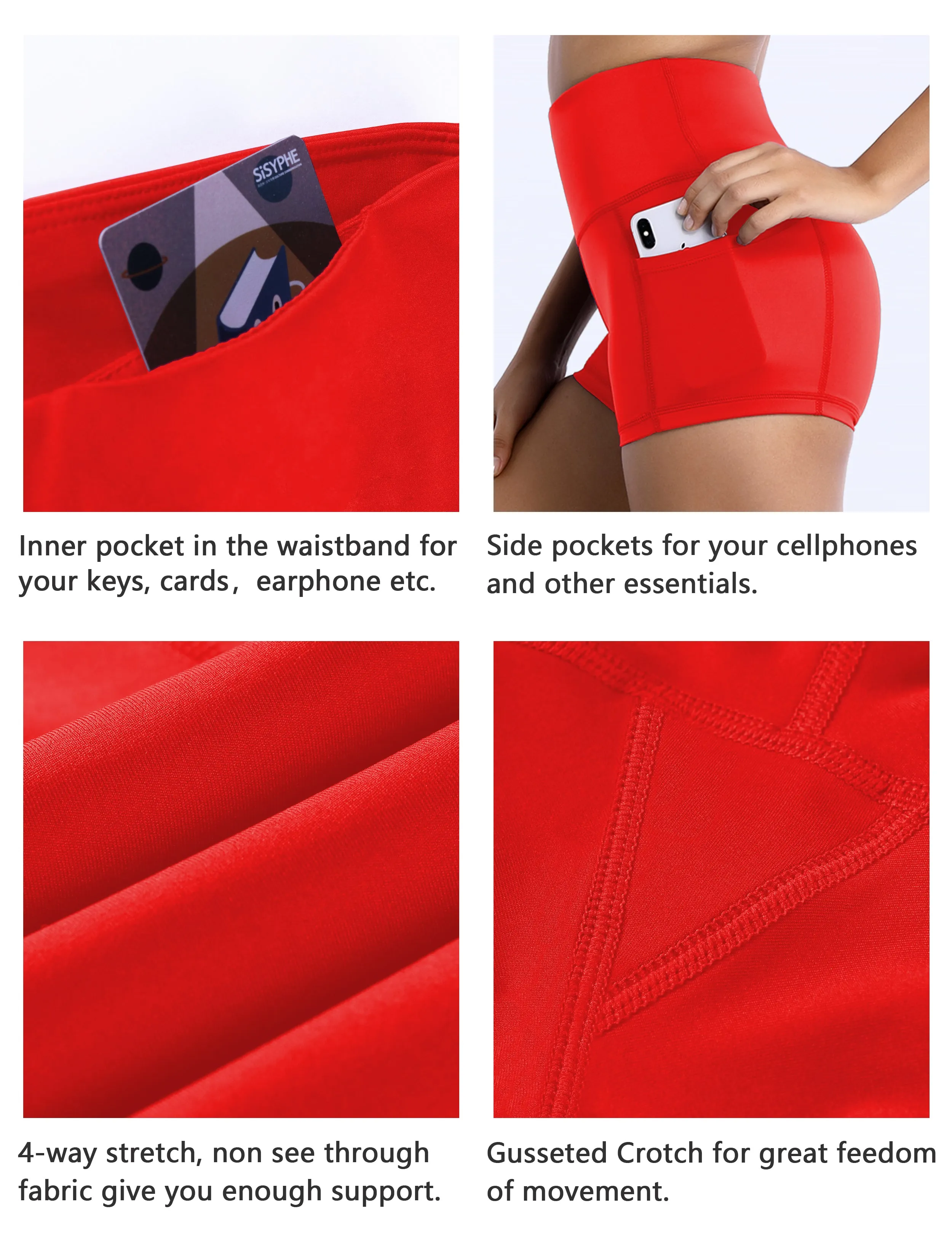 2.5" Side Pockets Gym Shorts scarlet_Gym