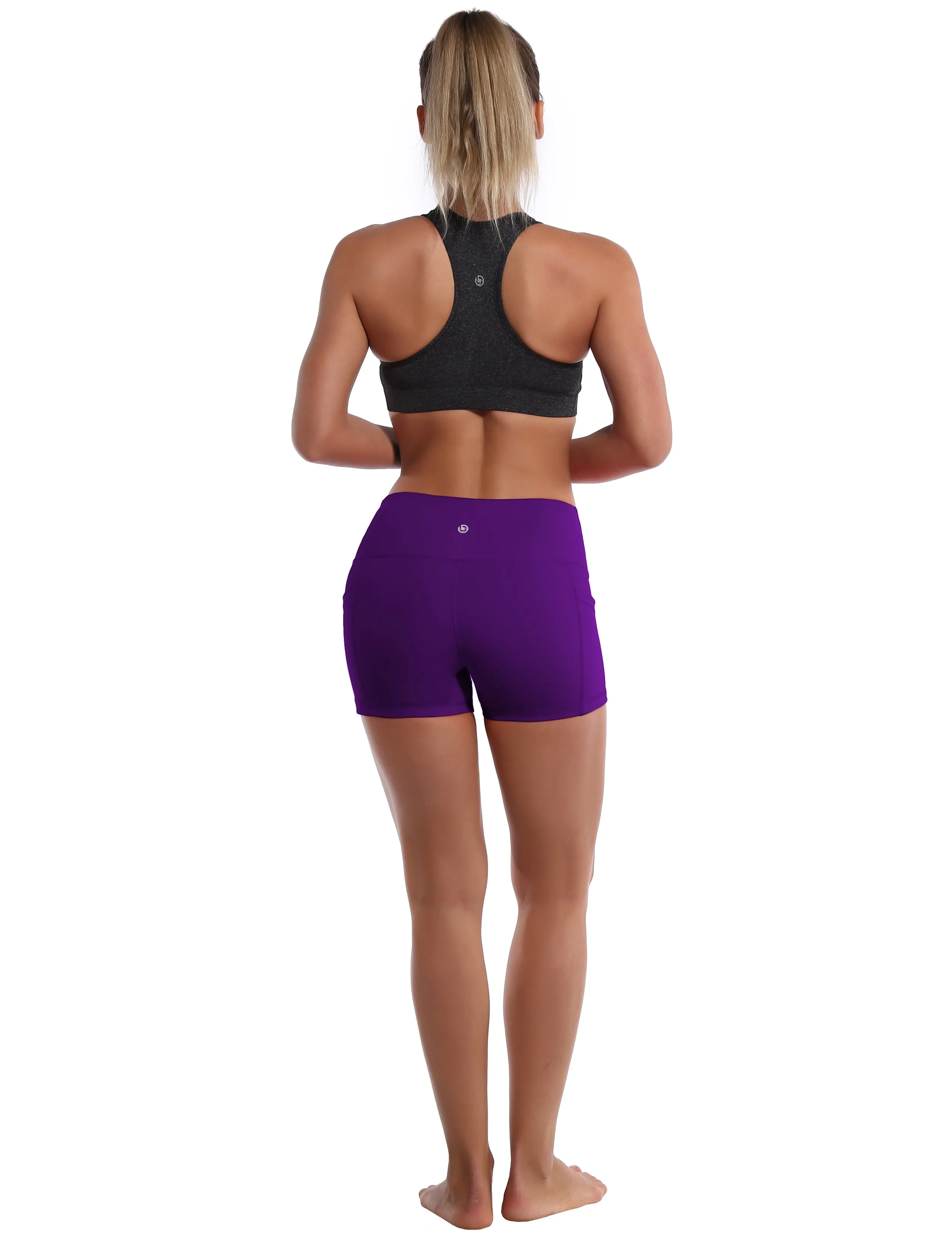 2.5" Side Pockets yogastudio Shorts eggplantpurple_yogastudio