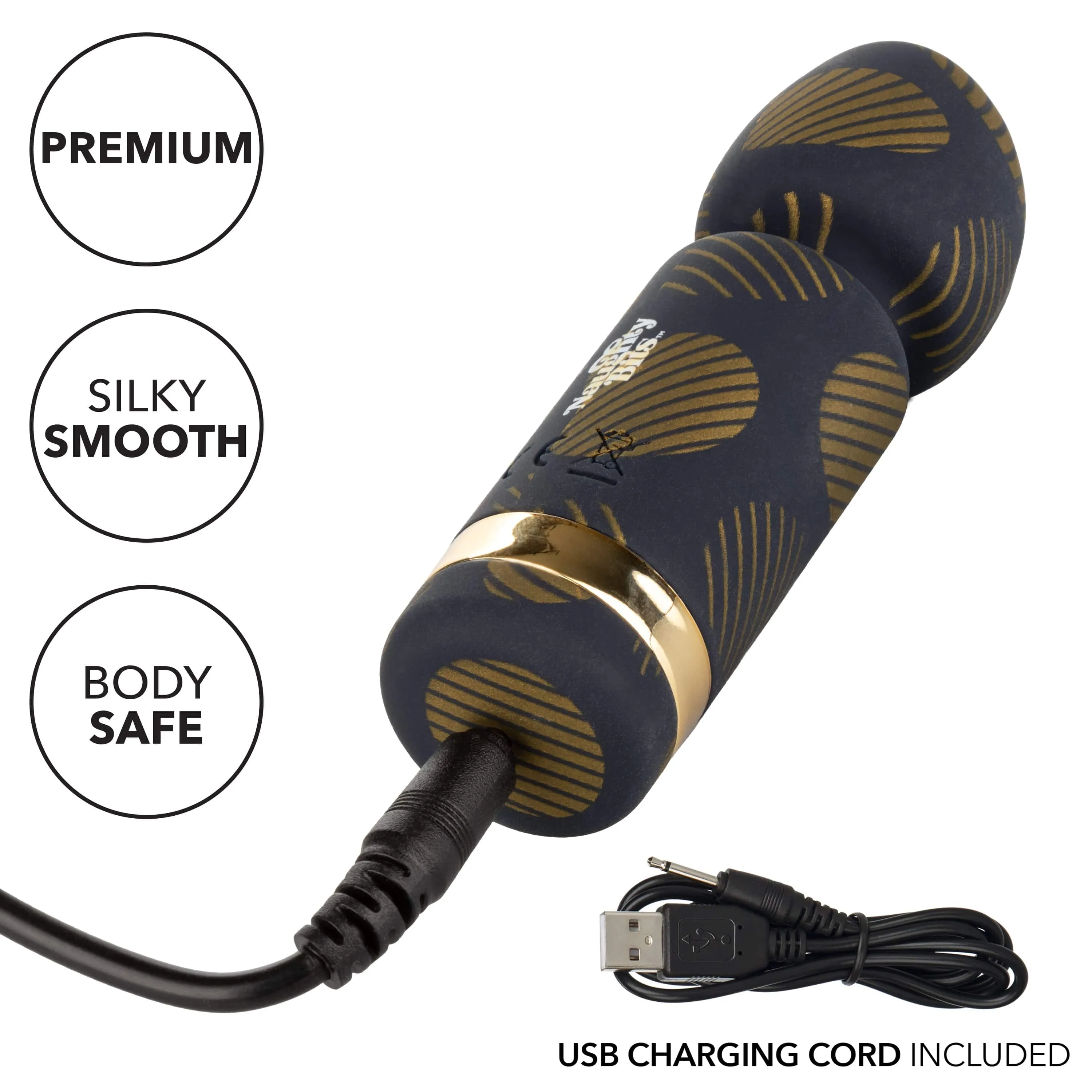 California Exotics - Naughty Bits Lit Clit Teenie Weenie Mini Wand Massager (Black)