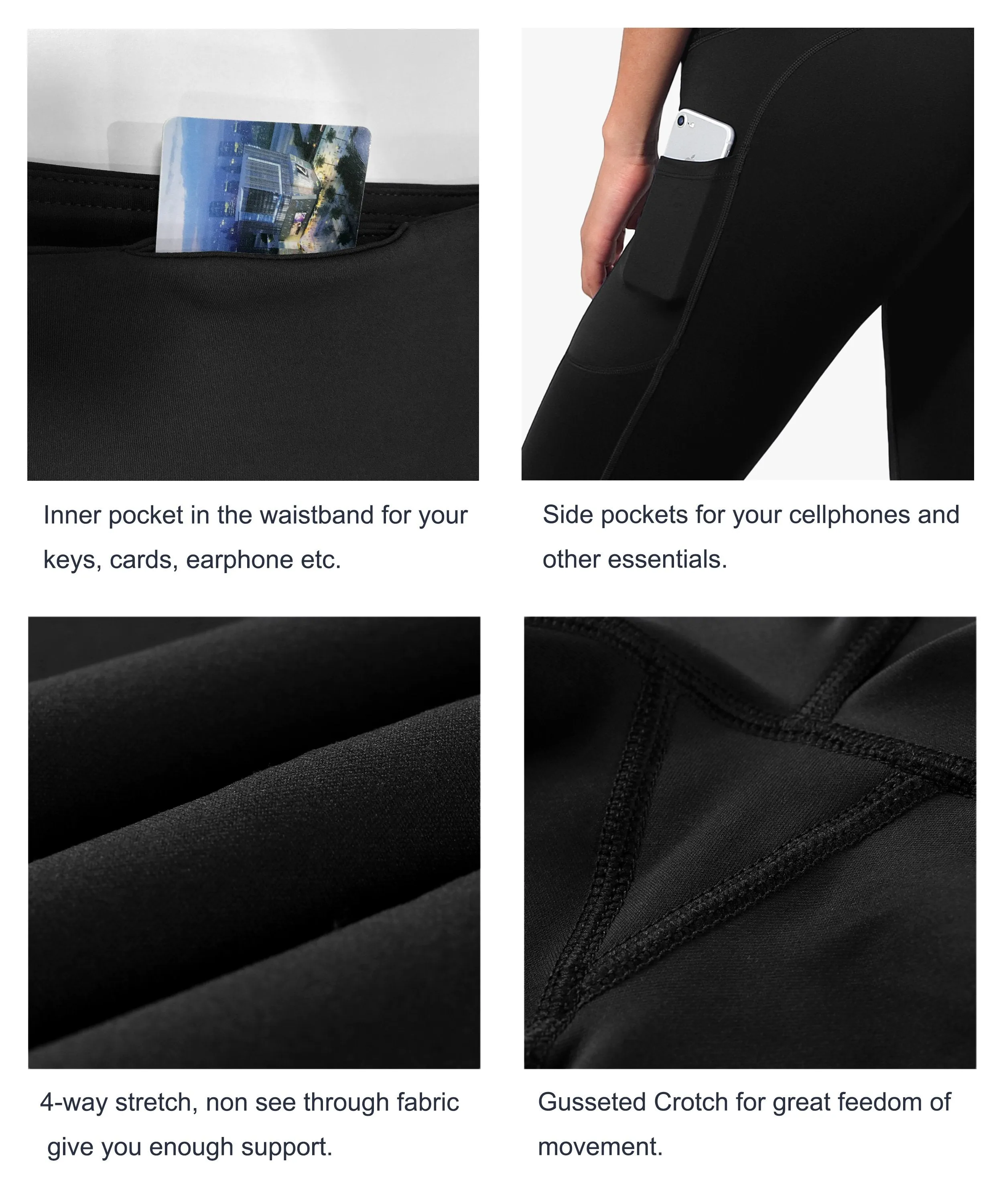 Hip Line Side Pockets Biking Pants black ins_Biking