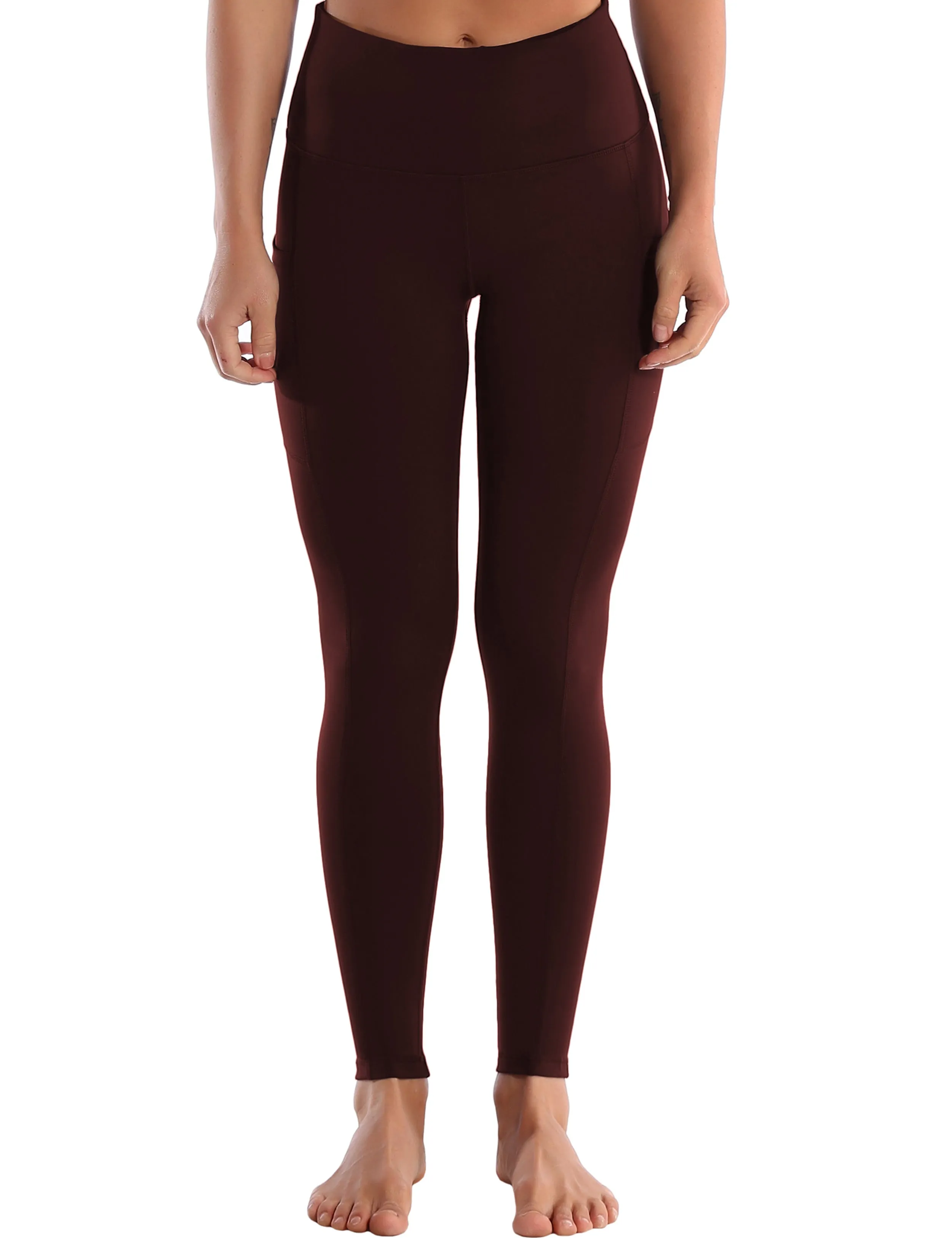 Hip Line Side Pockets Pilates Pants mahoganymaroon_Pilates