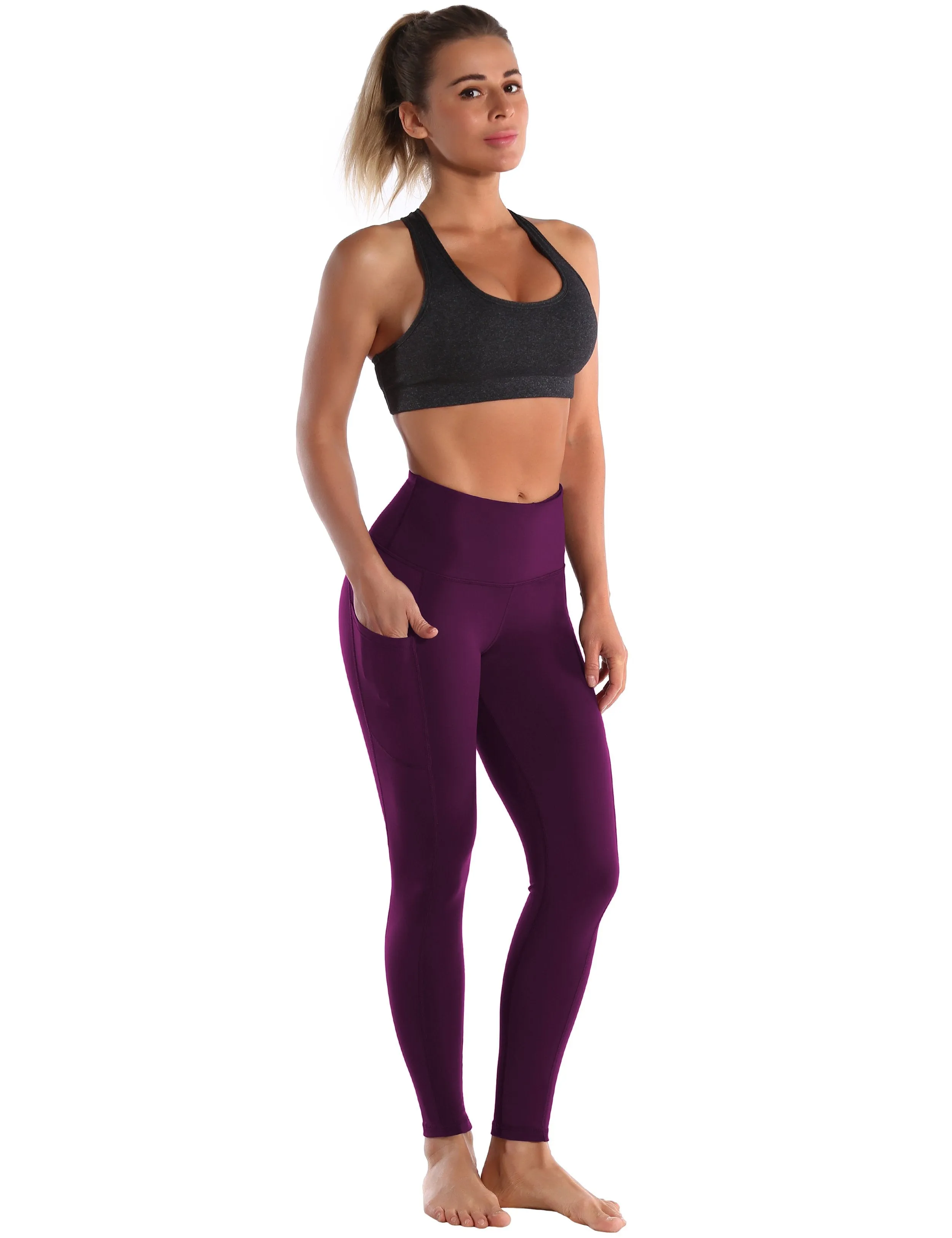 Hip Line Side Pockets Plus Size Pants grapevine ins_Plus Size