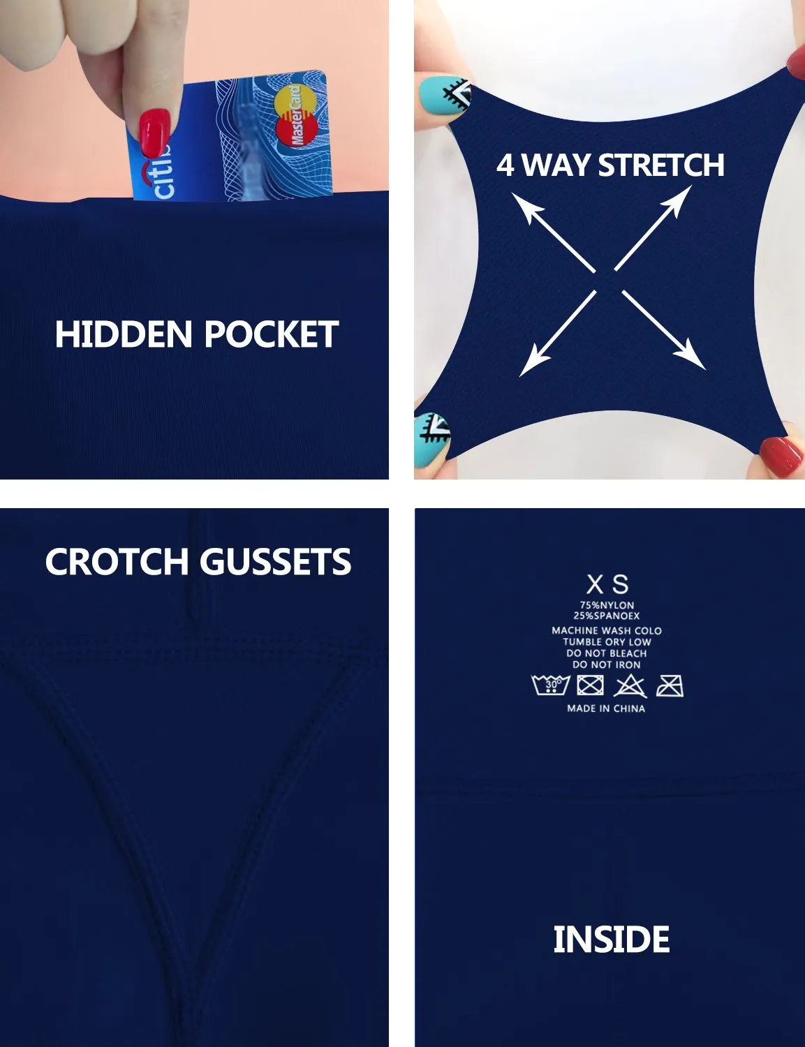 Hip Line Side Pockets Plus Size Pants navy ins_Plus Size