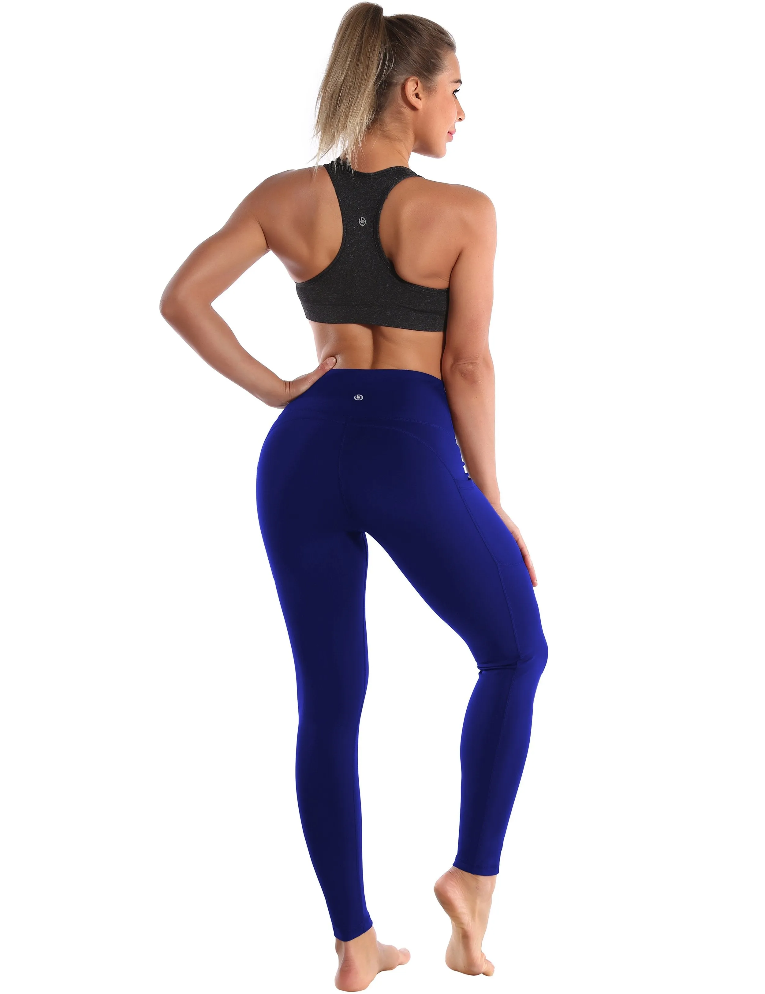 Hip Line Side Pockets Plus Size Pants navy ins_Plus Size