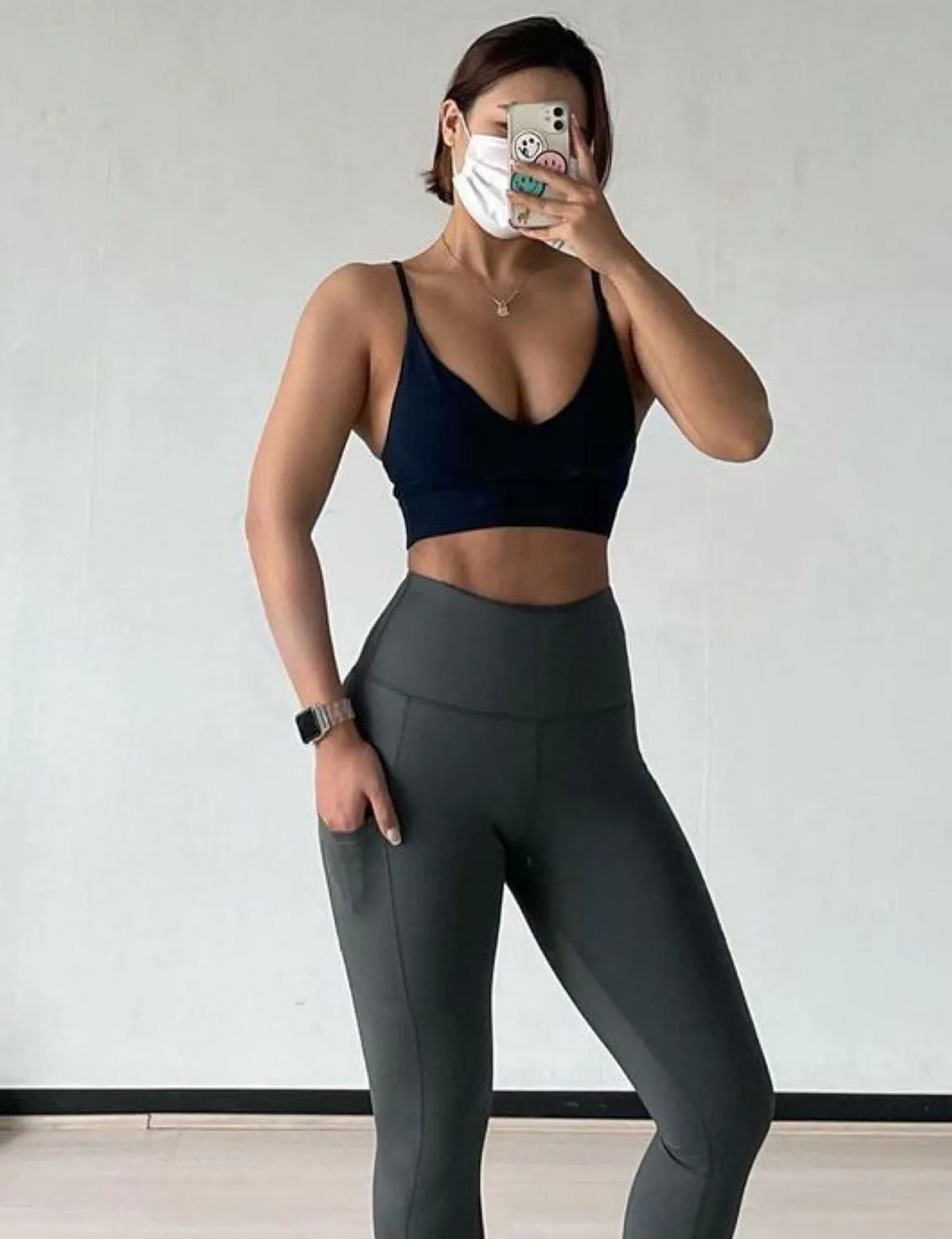 Hip Line Side Pockets Plus Size Pants shadowcharcoal ins_Plus Size