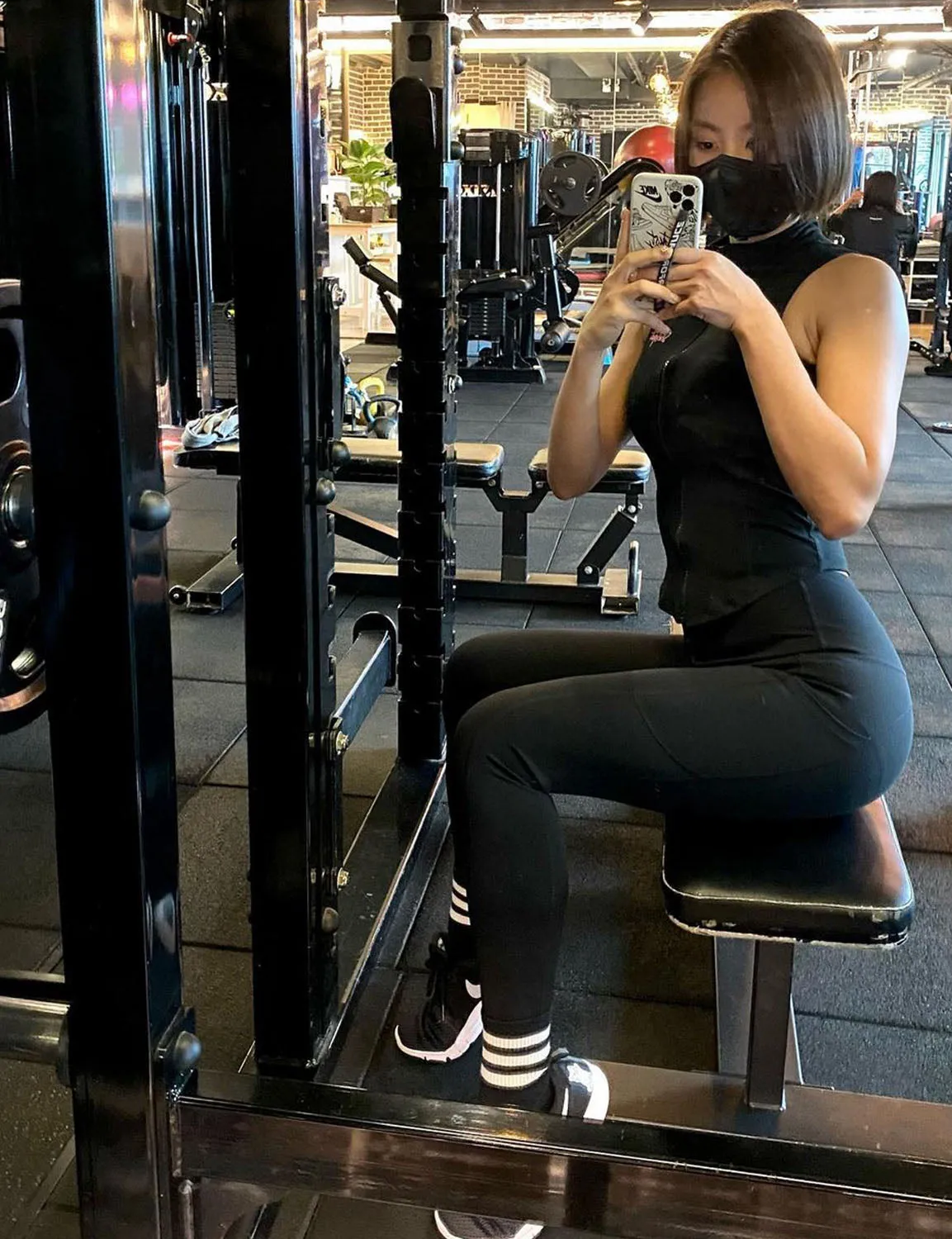 Hip Line Side Pockets Running Pants black ins_Running