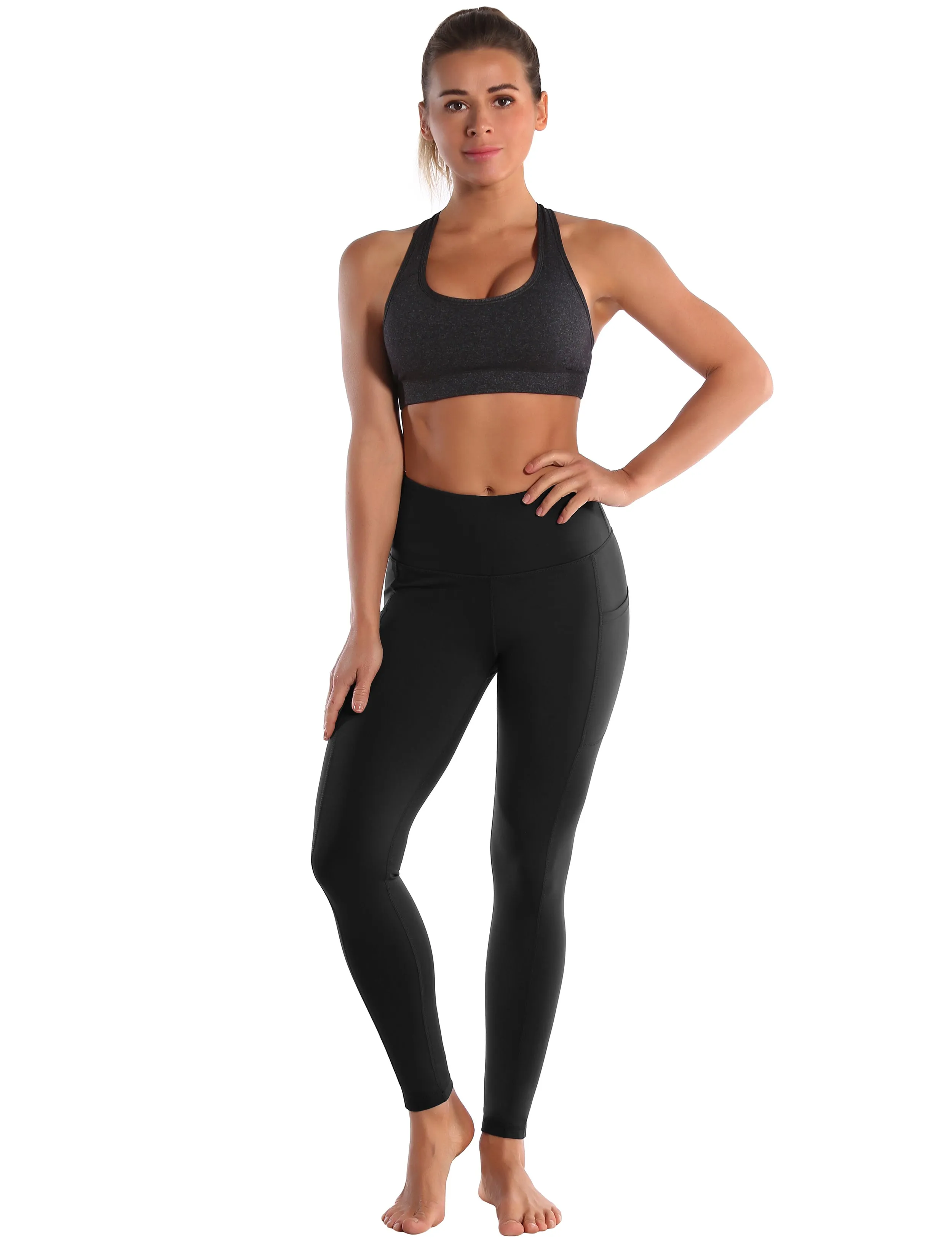 Hip Line Side Pockets Running Pants black_Running