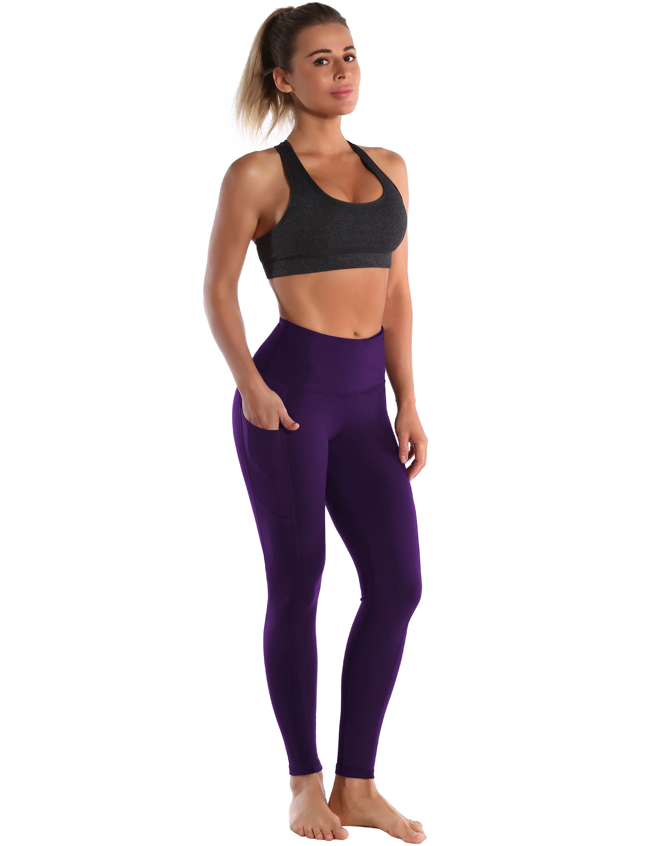 Hip Line Side Pockets yogastudio Pants eggplantpurple_yogastudio