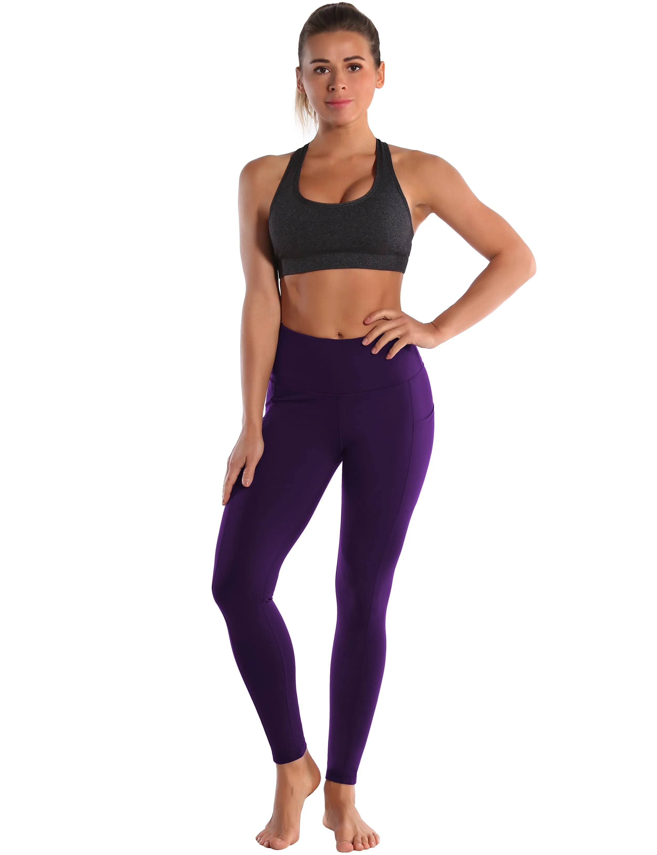 Hip Line Side Pockets yogastudio Pants eggplantpurple_yogastudio