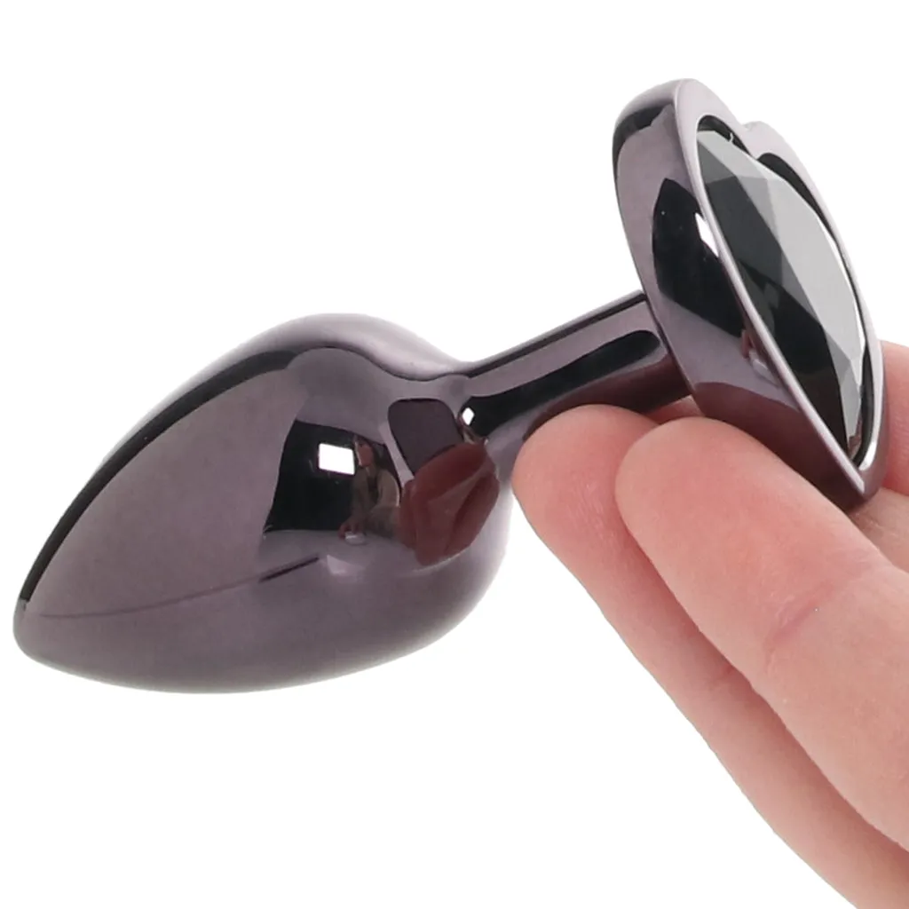 Jewel Black Diamond Heart Plug in Small