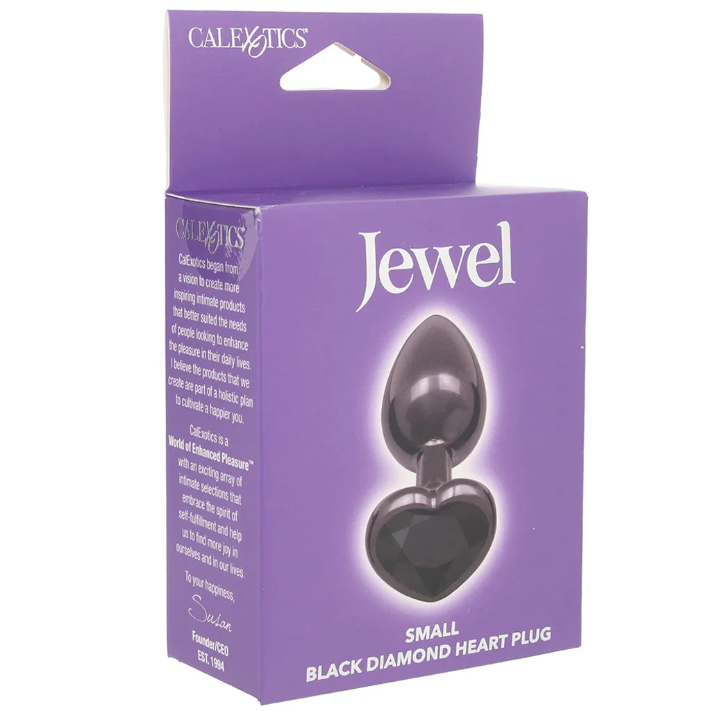 Jewel Black Diamond Heart Plug in Small