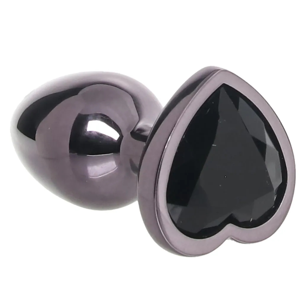 Jewel Black Diamond Heart Plug in Small