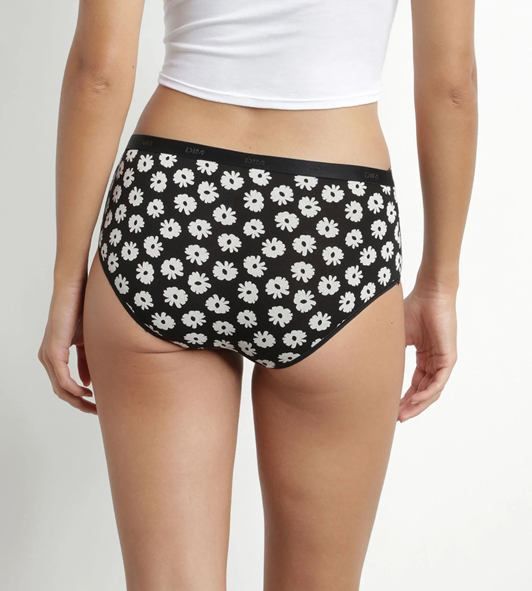 Lot de 3 shorties femme coton stretch Noir Beige à fleurs Les Pockets