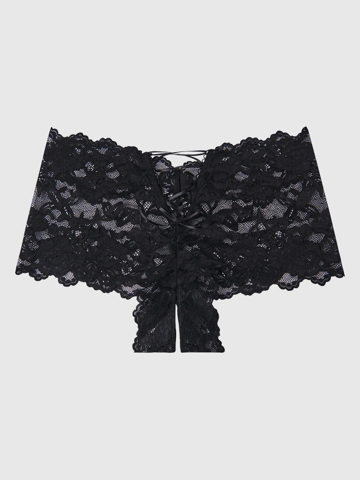 Mabel Crotchless Lace Up Back Cheeky
