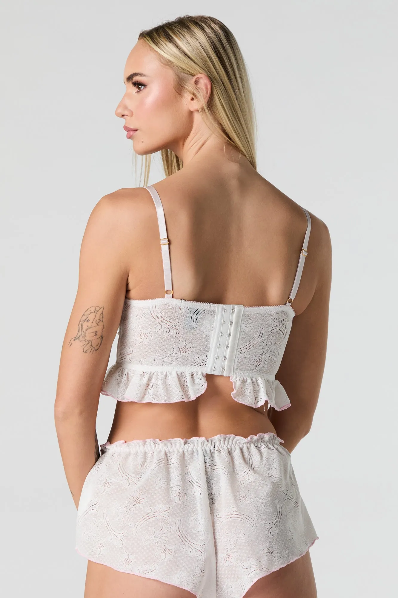 Paisley Eyelet Lingerie Pajama Short