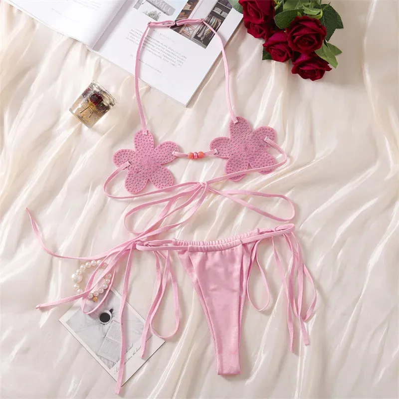 #PB Fairy Lingerie Pearl Flower Set
