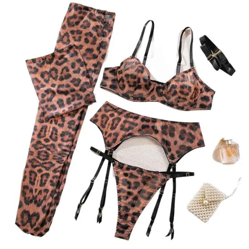 #PB Toucheart 6-piece Push-Up Bra and Stockings Set