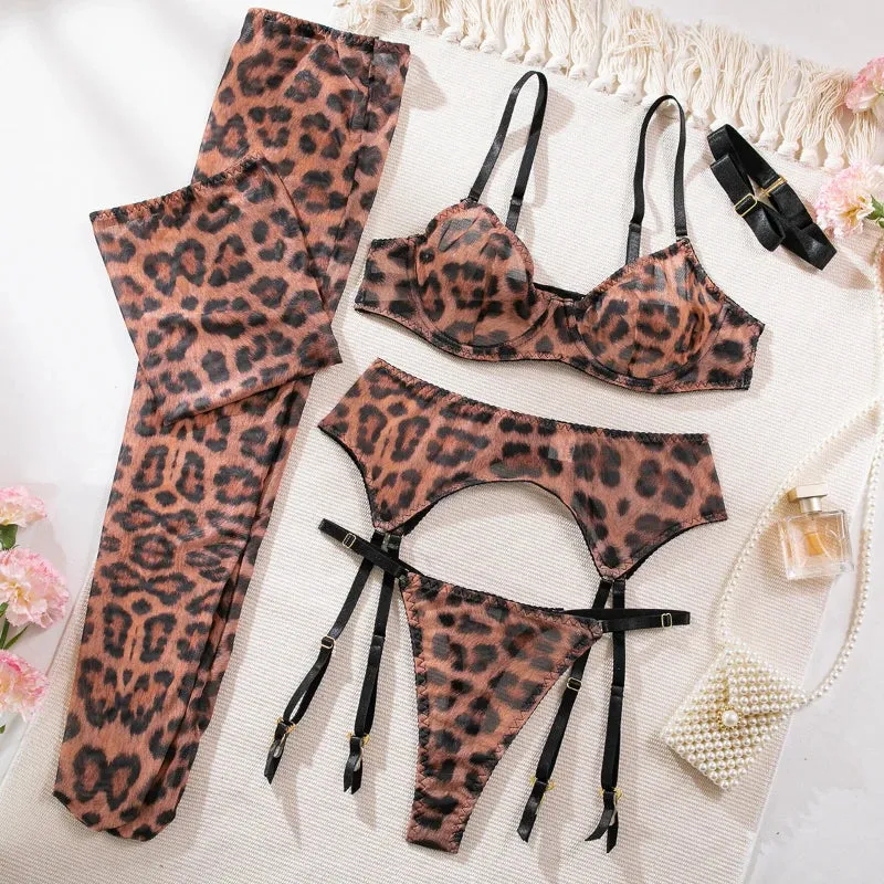 #PB Toucheart 6-piece Push-Up Bra and Stockings Set