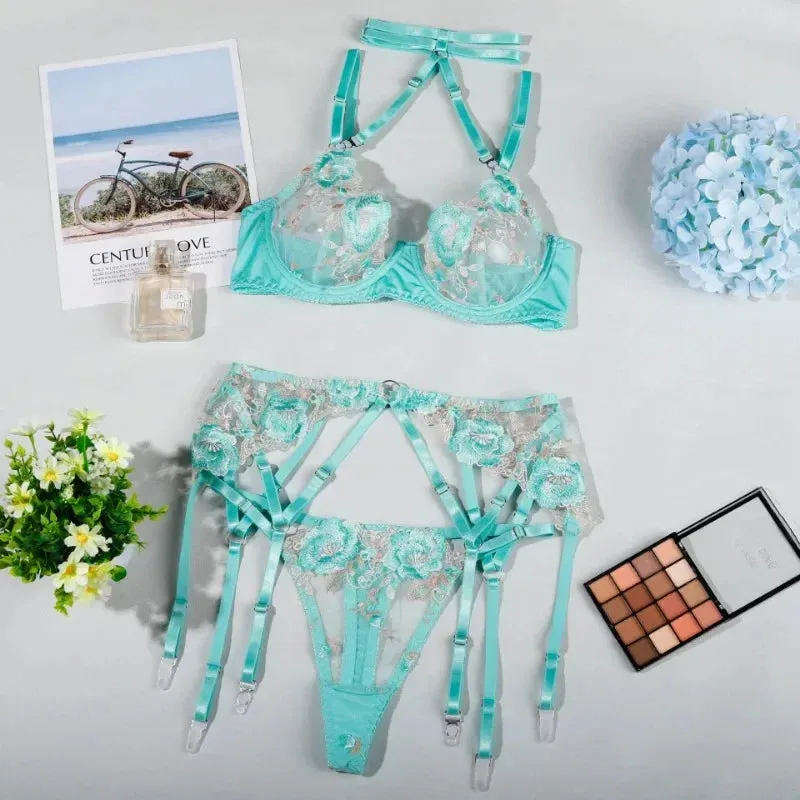 #PB Toucheart Floral Lingerie Belt Set