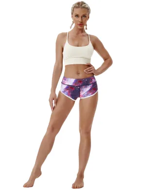 Printed Booty Running Shorts galaxy_Running