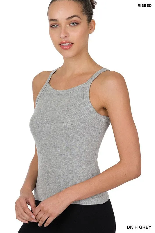 Rayon Ribbed Cami Tank Top - Final Sale