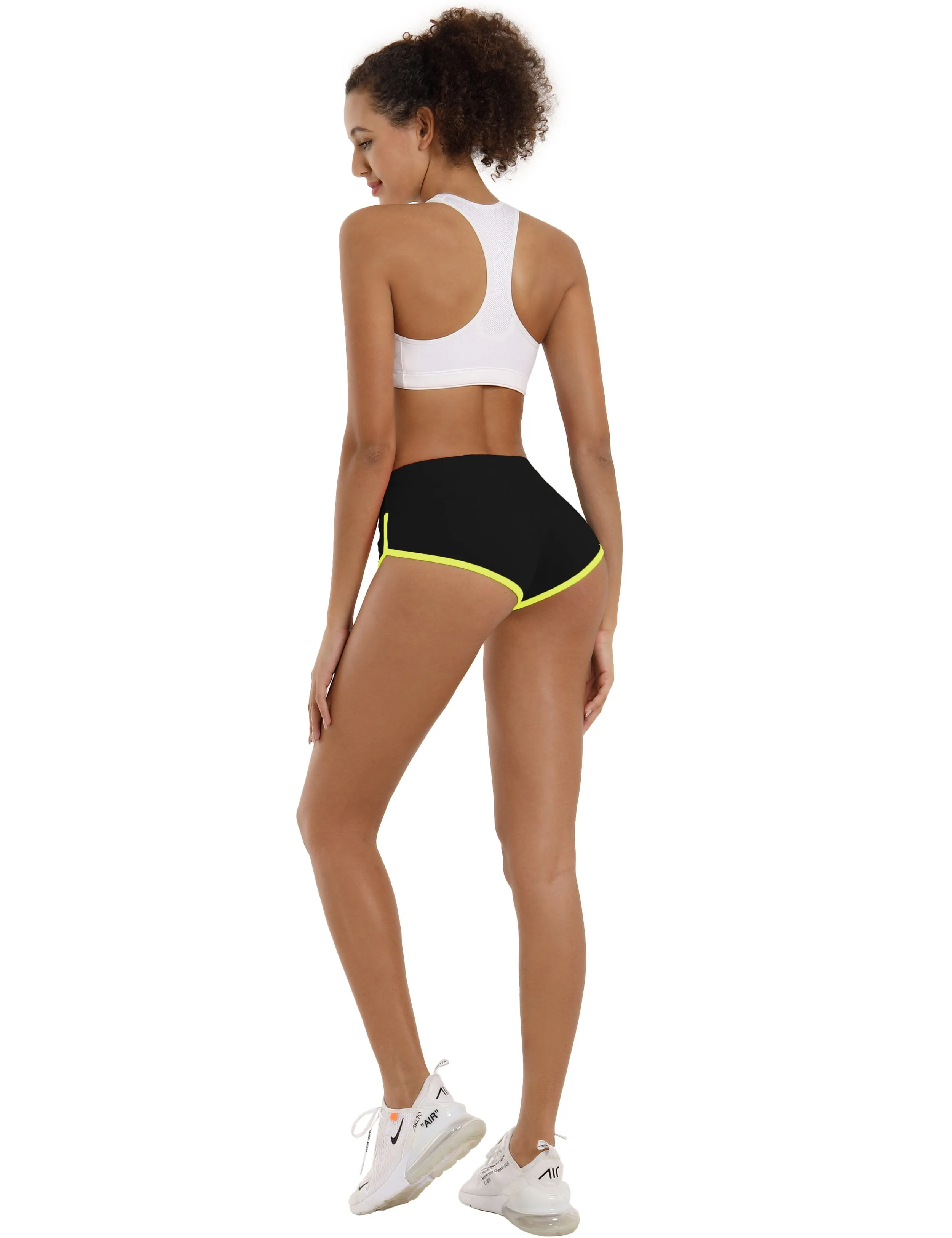 Sexy Booty Tall Size Shorts black_fluorescentyellow ins_Tall Size