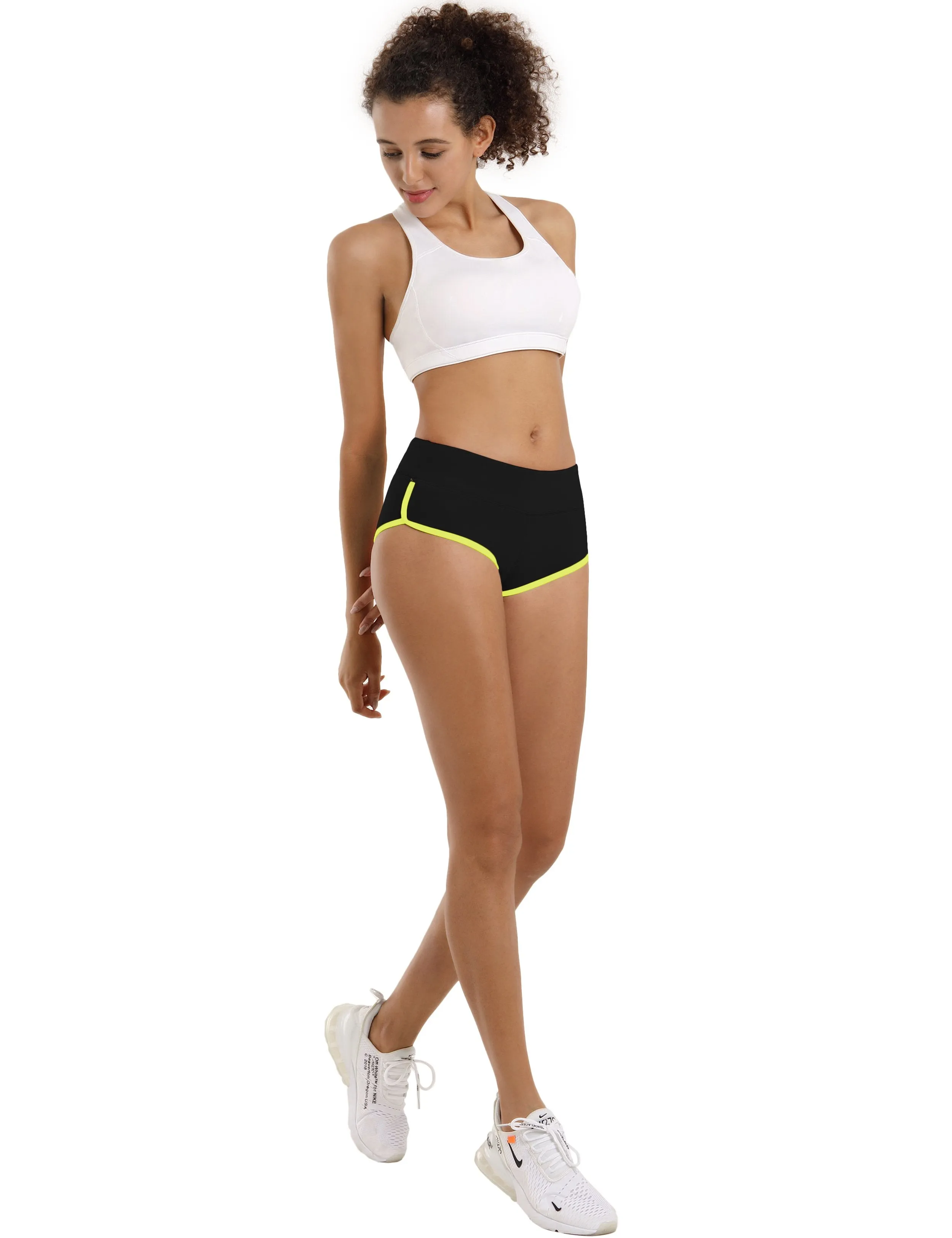 Sexy Booty Tall Size Shorts black_fluorescentyellow ins_Tall Size