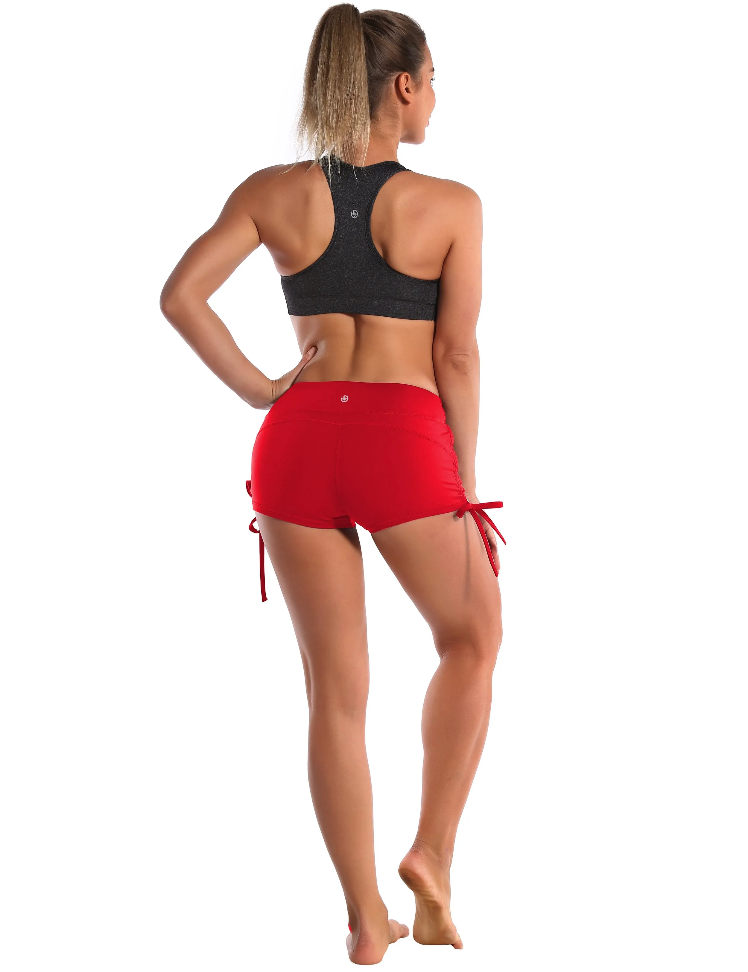 Side Drawstring Hot Shorts scarlet ins_Running
