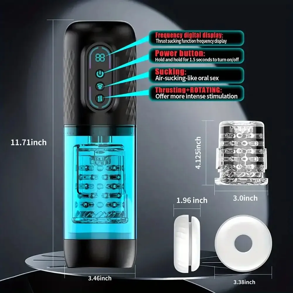 Thrusting 9 Telescopic 9 Rotation 9 Sucking Auto Male Masturbator