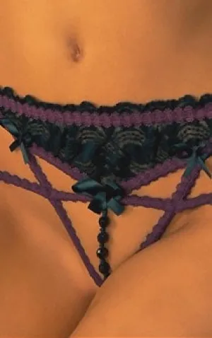 Victorian Treasure Open Crotch Micro Thong